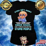 Poodle stay 6ft away I have anger issues and a serious dislike for stupid people s Ladies tee