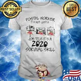 Postal worker it's not just a job title it's a 2020 mask survival skill shirt