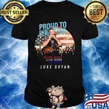 Proud to born here live here die here Luke Bryan American flag veteran Independence Day shirt