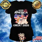 Pug keep America great 2020 firework independence day s Ladies tee