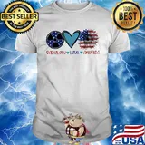 Radiology love heart sunflower American flag veteran Independence Day shirt