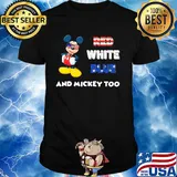 Red white blue and mickey too american flag independence day shirt