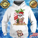 Santa Claus Hawaiian Surfing s Hoodie