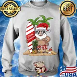 Santa Claus Hawaiian Surfing s Sweater
