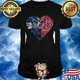 Seattle seahawks and washington state cougars heart puzzle shirt
