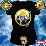 Skull fans Pittsburgh steelers football logo s Ladies tee