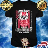 Skull mask damn right I'm a nebraska cornhuskers fan win or lose american flag independence day shirt
