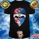 Skull mask kansas city chiefs and kansas city royals shirt