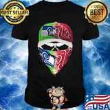 Skull mask seattle seahawks and washington state cougars shirt