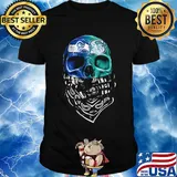 Skull seattle seahawks and seattle mariners shirt