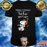 Snoopy happiness is listening to pink floyd again and again shirt
