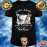 Snoopy stay home and listen to pink floyd shirt