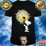 Snoopy sunflower and butterfly shirt