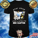 Snoopy wear mask stay home and listen to eric clapton covid-19 shirt