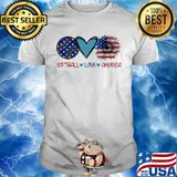 Softball love heart sunflower American flag veteran Independence Day shirt