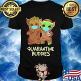 Star wars baby groot and baby yoda mask quarantine buddies shirt