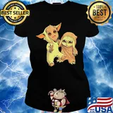 Star wars baby groot and baby yoda s Ladies tee
