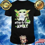 Star wars baby yoda hug dry hand wash stay 6 feet away mask covid-19 shirt
