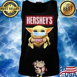 Star wars baby yoda hug Hershey’s mask covid-19 s Tank top