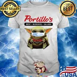 Star wars baby yoda hug portillo’s beef burgers salads mask covid-19 shirt