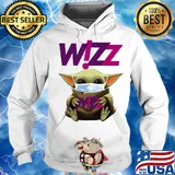 Star wars baby yoda hug wizz air mask covid-19 s Hoodie