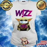 Star wars baby yoda hug wizz air mask covid-19 s Ladies tee