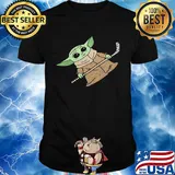 Star wars baby yoda playing hockey shirt