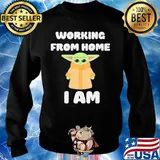 Star wars baby yoda working from home I am s Sweater