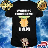 Star wars baby yoda working from home I am shirt