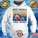 Starry night Shark Bite people hail satan s Hoodie