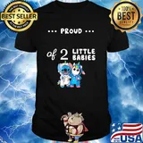 Stitch and unicorn proud of 2 little babies shirt