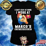Strong woman I can’t stay at home I work at Marco’s we fight when others can’t anymore mask covid-19 s Ladies tee