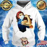 Strong woman tattoos librarian mask covid-19 s Hoodie