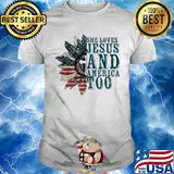 Sunflower she loves jesus and america too independence day shirt