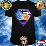 Superhero dallas cowboys and los angeles lakers diamond american flag independence day shirt