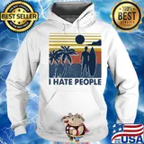 Surfing I hate people vintage s Hoodie