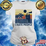 Surfing I hate people vintage s Ladies tee