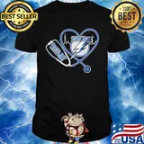 Tampa bay lightning hockey stethoscope heart shirt