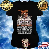 The Baltimore Orioles 66th anniversary 1954-2020 signature thank you for the memories s Ladies tee