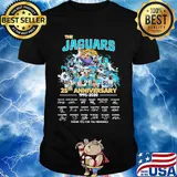 The jacksonville jaguars 25th anniversary 1995 2020 thank you for the memories signatures shirt