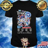 The tennessee titans 60th anniversary 1960 2020 thank you for the memories signatures shirt