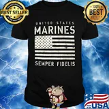 United states marines semper fidelis american flag shirt