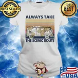 Volkswagen van map always take the scenic route vintage s Ladies tee