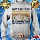 Volkswagen van map always take the scenic route vintage s Sweater