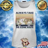 Volkswagen van map always take the scenic route vintage s Tank top