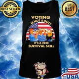 Voting is not a duty it’s a 2020 survival skill american flag vintage s Tank top