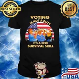 Voting is not a duty it’s a 2020 survival skill american flag vintage shirt