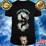 Wolf I hate people mirror shirt