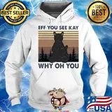 Yoga cat eff you see kay why oh you vintage s Hoodie