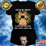Yoga chill chihuahua give me the strength to walk away from stupid people without slapping them s Ladies tee